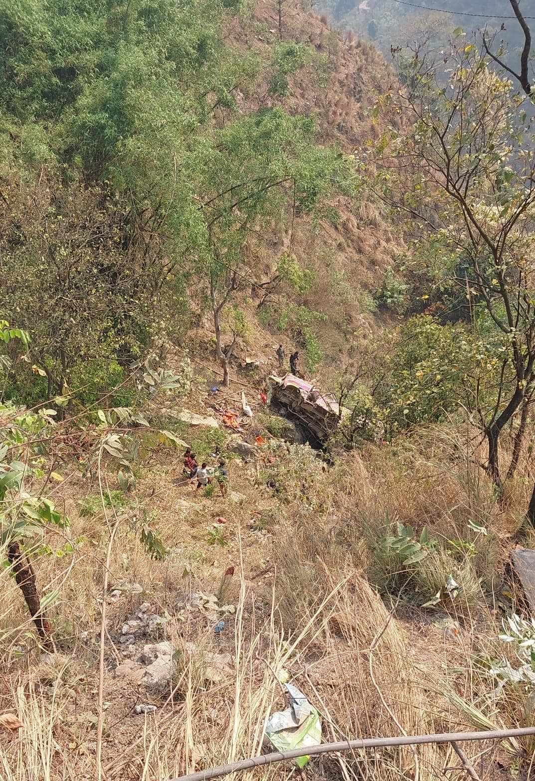 पाल्पाको जोरधारामा यात्रुवाहक बस दुर्घटना : एक महिलाको मृत्यु, ३६ जना घाइते 